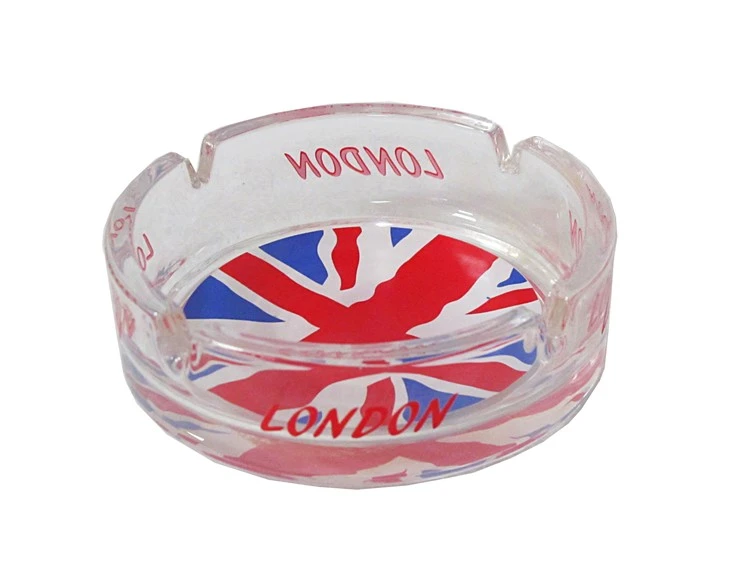 Customizable Glass Ashtray With Distinctive Printing manufacturers